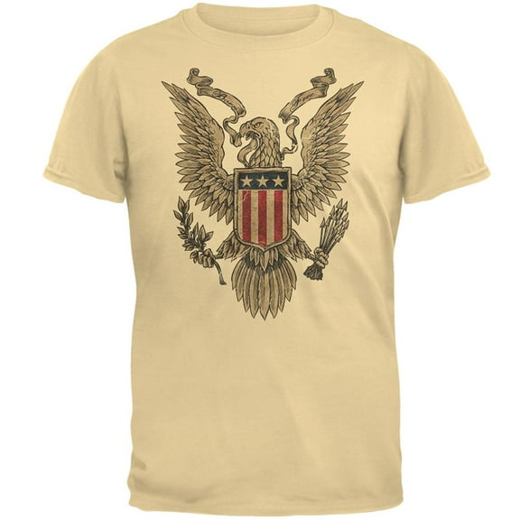 4th Of July Born Free American Eagle Mens T Shirt Yellow Haze 3X-LG