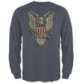 thumbnail image 1 of 4th Of July Born Free Vintage American Eagle Mens Long Sleeve T Shirt Charcoal X-LG, 1 of 1