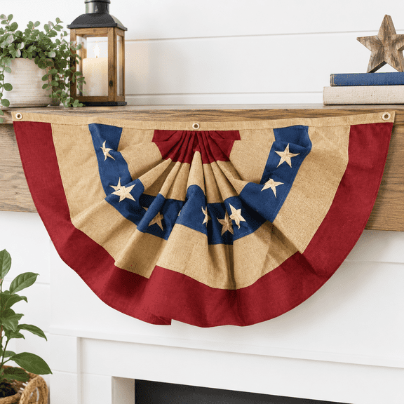 4th Of July Bunting 48 X 24 Burlap Patrifor