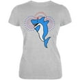 thumbnail image 1 of 4th Of July Dabbing Shark Fireworks Juniors Soft T Shirt Heather SM, 1 of 1