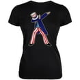 thumbnail image 1 of 4th Of July Dabbing Uncle Sam Juniors Soft T Shirt Black SM, 1 of 1