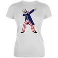 thumbnail image 1 of 4th Of July Dabbing Uncle Sam Juniors Soft T Shirt White SM, 1 of 1
