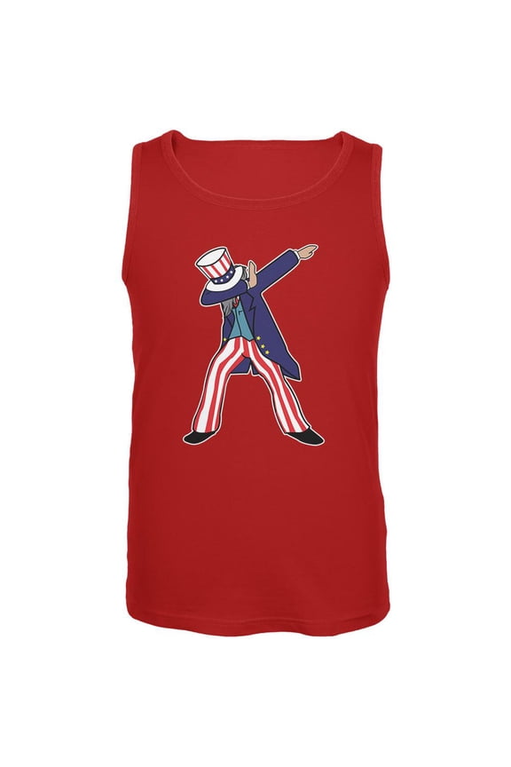 4th Of July Dabbing Uncle Sam Mens Tank Top Red X-LG