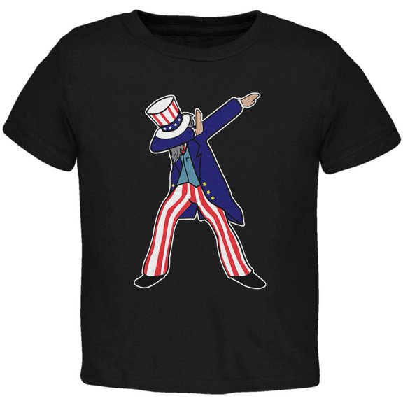 4th Of July Dabbing Uncle Sam Toddler T Shirt Black 2T