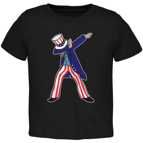 4th Of July Dabbing Uncle Sam Toddler T Shirt Black 3T