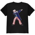 thumbnail image 1 of 4th Of July Dabbing Uncle Sam Youth T Shirt Black Youth X-SM, 1 of 1