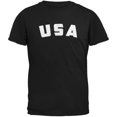 thumbnail image 1 of 4th Of July Distressed USA Black Adult T-Shirt - Medium, 1 of 1