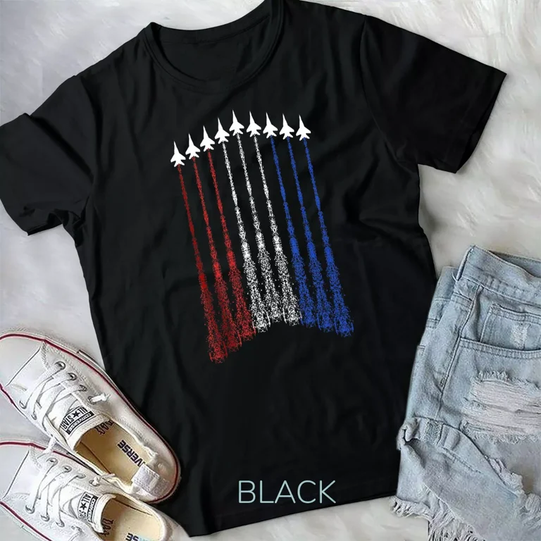 レディースファッション 4th Of July Fighter Jet Airplane Red White Blue In The Sky T-Shirt 4th Of July Fighter Jet, Airplane, and Red White Blue In The