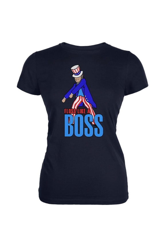 4th Of July Flossing Uncle Sam Dance Patriot Juniors Soft T Shirt