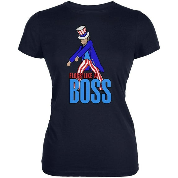 4th Of July Flossing Uncle Sam Dance Patriot Juniors Soft T Shirt