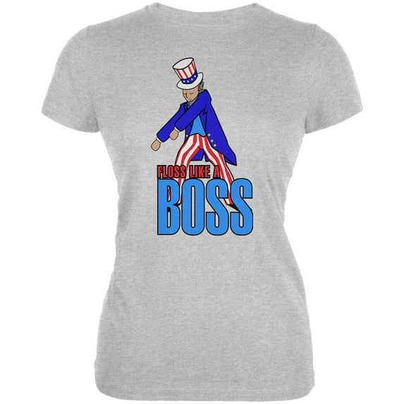 4th Of July Flossing Uncle Sam Dance Patriot Juniors Soft T Shirt