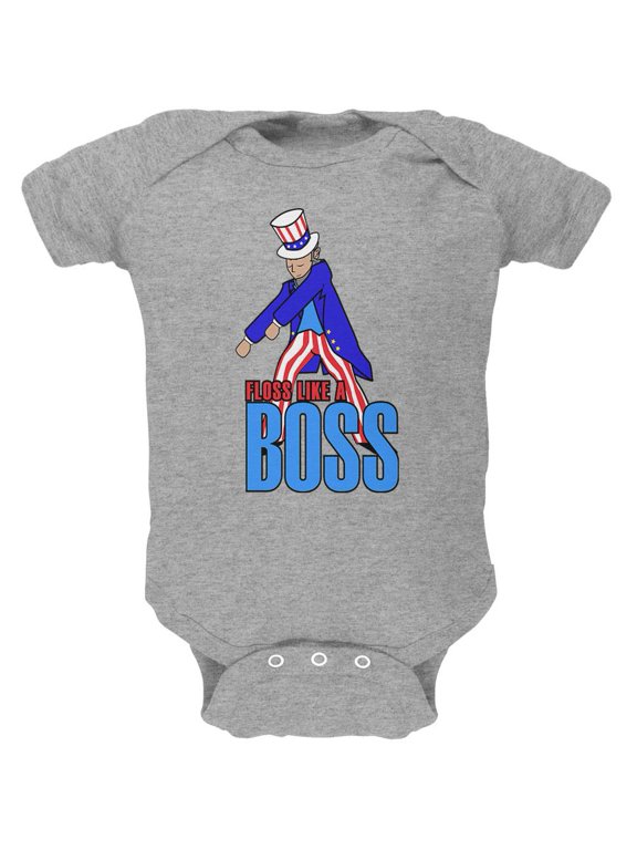 4th Of July Flossing Uncle Sam Dance Patriot Soft Baby One Piece