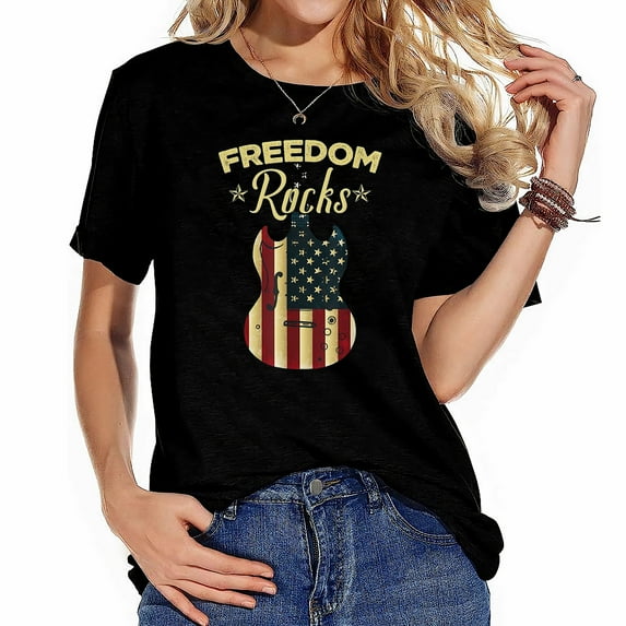 4th Of July Fourth USA America Independence Day Guitar T-Shirt