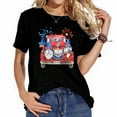 thumbnail image 1 of 4th Of July Freedom American Gnomes Car Women Girls T-Shirt, 1 of 5