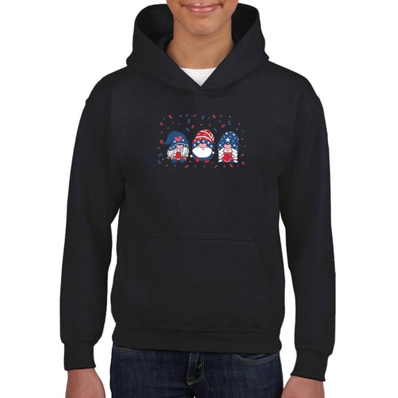 4th Of July Gnomes Hoodie Juniors -Image by Shutterstock, Small
