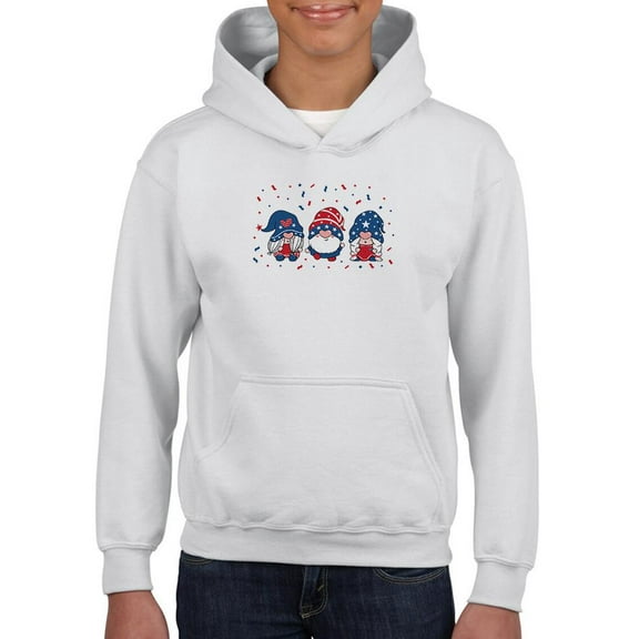 4th Of July Gnomes Hoodie Juniors -Image by Shutterstock,  Small