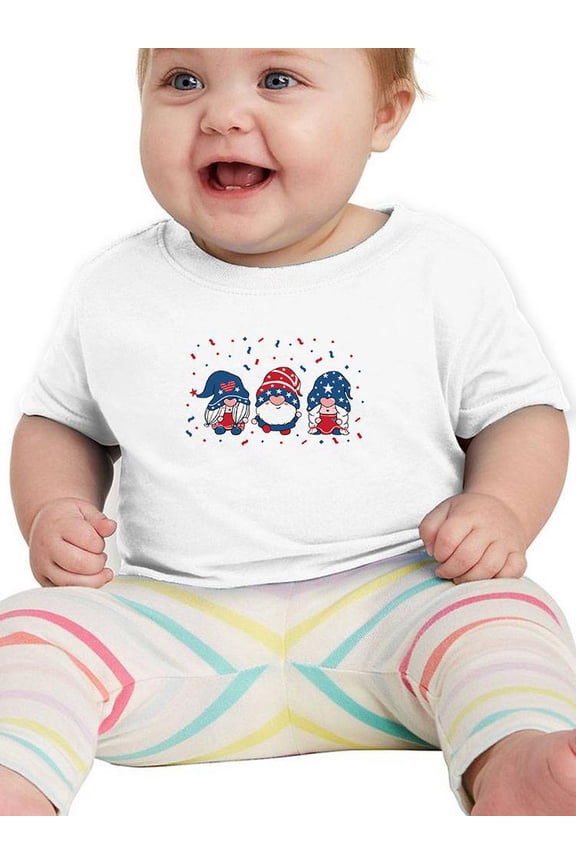 4th Of July Gnomes T-Shirt Infant -Image by Shutterstock, 24 Months