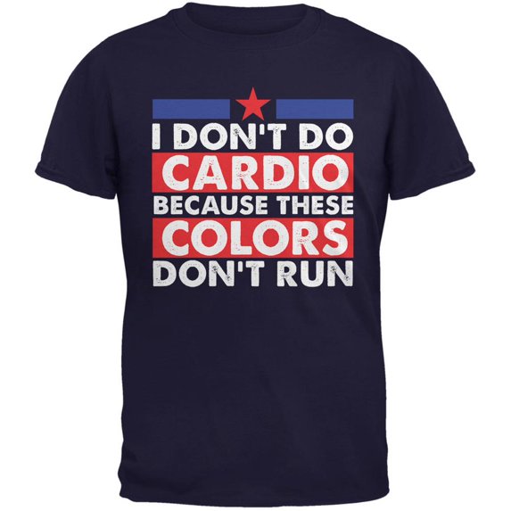 4th Of July I Don't Do Cardio Navy Adult T-Shirt - 2X-Large