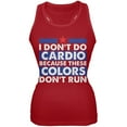 thumbnail image 1 of 4th Of July I Don't Do Cardio Red Juniors Soft Tank Top - Large, 1 of 1