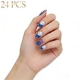 thumbnail image 1 of 4th Of July Independence Day French Tip Press-On Nails, Almond,Red White Blue, Short, 24 Count,A, 1 of 10