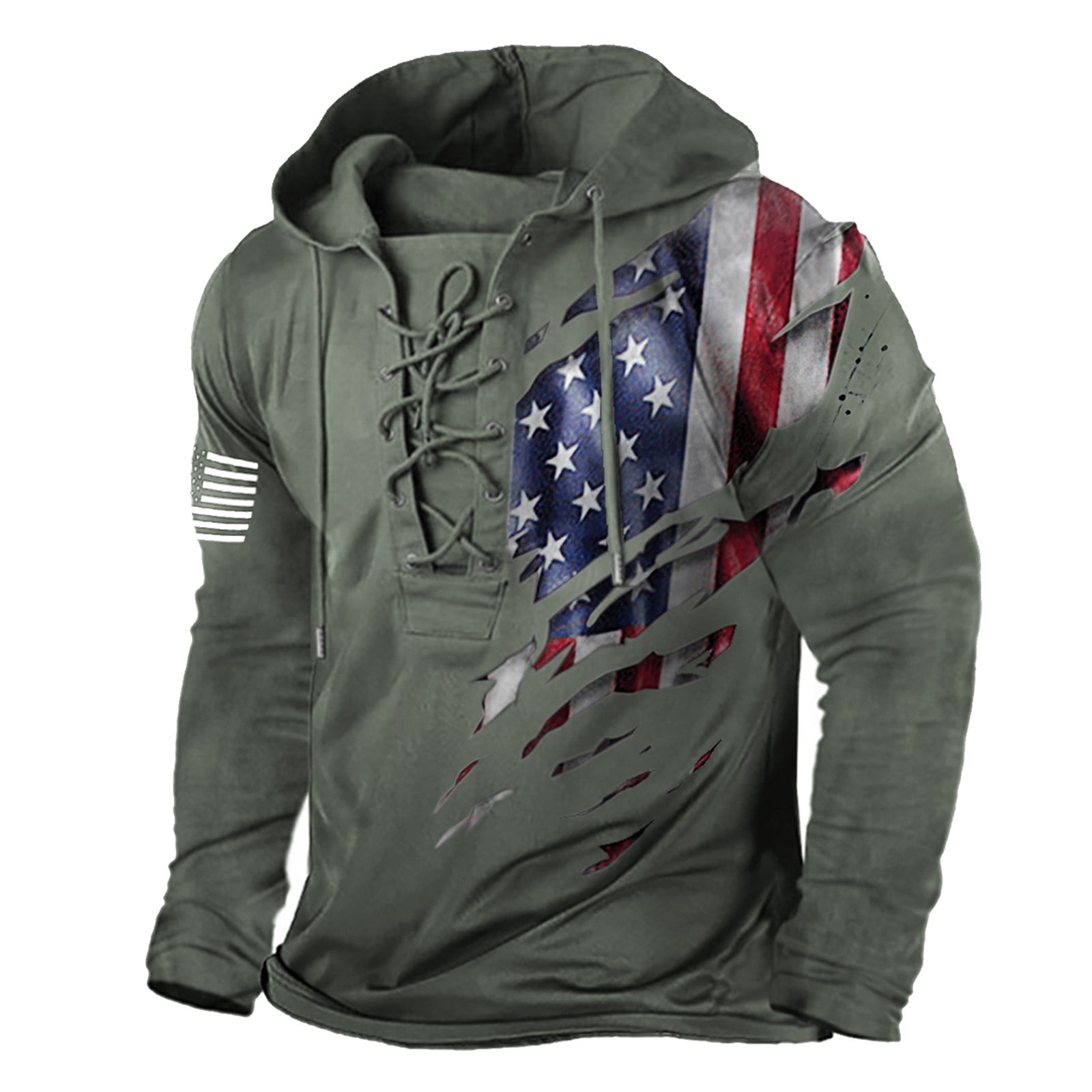 4th Of July Independence Day Hoodies for Men's Long Sleeve Outdoor ...