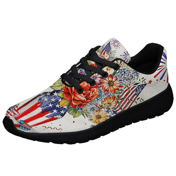 4th Of July Independence Day Patriotic Shoes Sneakers Black Size 4.5