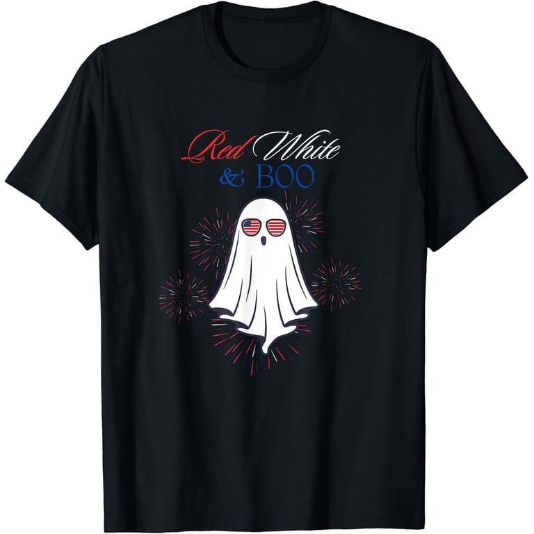 4th Of July Independence Day Red White And Boo Ghost Top Holiday T