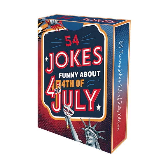 4th Of July Jokes Cards, Patriotic Party Game For Family And Friends, Funny Independence Day Card Deck, Blue Design, 54 Cards