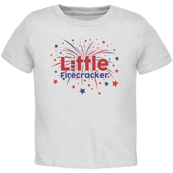 4th Of July Little Firecracker White Toddler T-Shirt - 2T