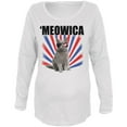 thumbnail image 1 of 4th Of July Meowica America Patriot Cat Maternity Soft Long Sleeve T Shirt White LG, 1 of 1