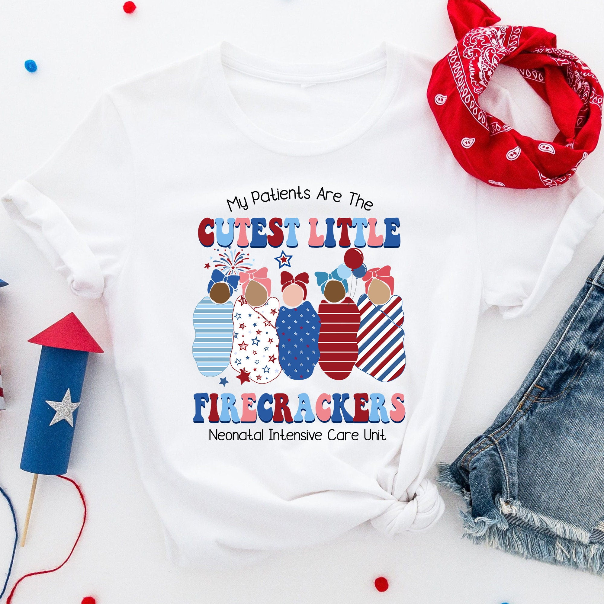 4th Of July NICU Nurse Shirt, Neonatal ICU Nurse TShirt,Fourth of July ...