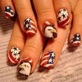 thumbnail image 1 of 4th Of July Nails, Independence Day Flag Fake Nail Art Nails Wear Nails 24PCS, 1 of 7