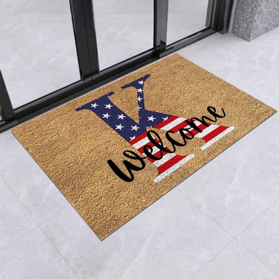 4th Of July Outdoor Mat 20x32in C, Non Slip Patriotic Welcome Mat for Pet Owners, Independence Day Absorbent Rug – Multi Use Entrance for Paw Traffic