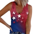 thumbnail image 1 of 4th Of July Outfits Women American Flag Themed Print Tank Tops Ribbed Button Up Independence Day Festive Clothes (XL, Red 02), 1 of 5