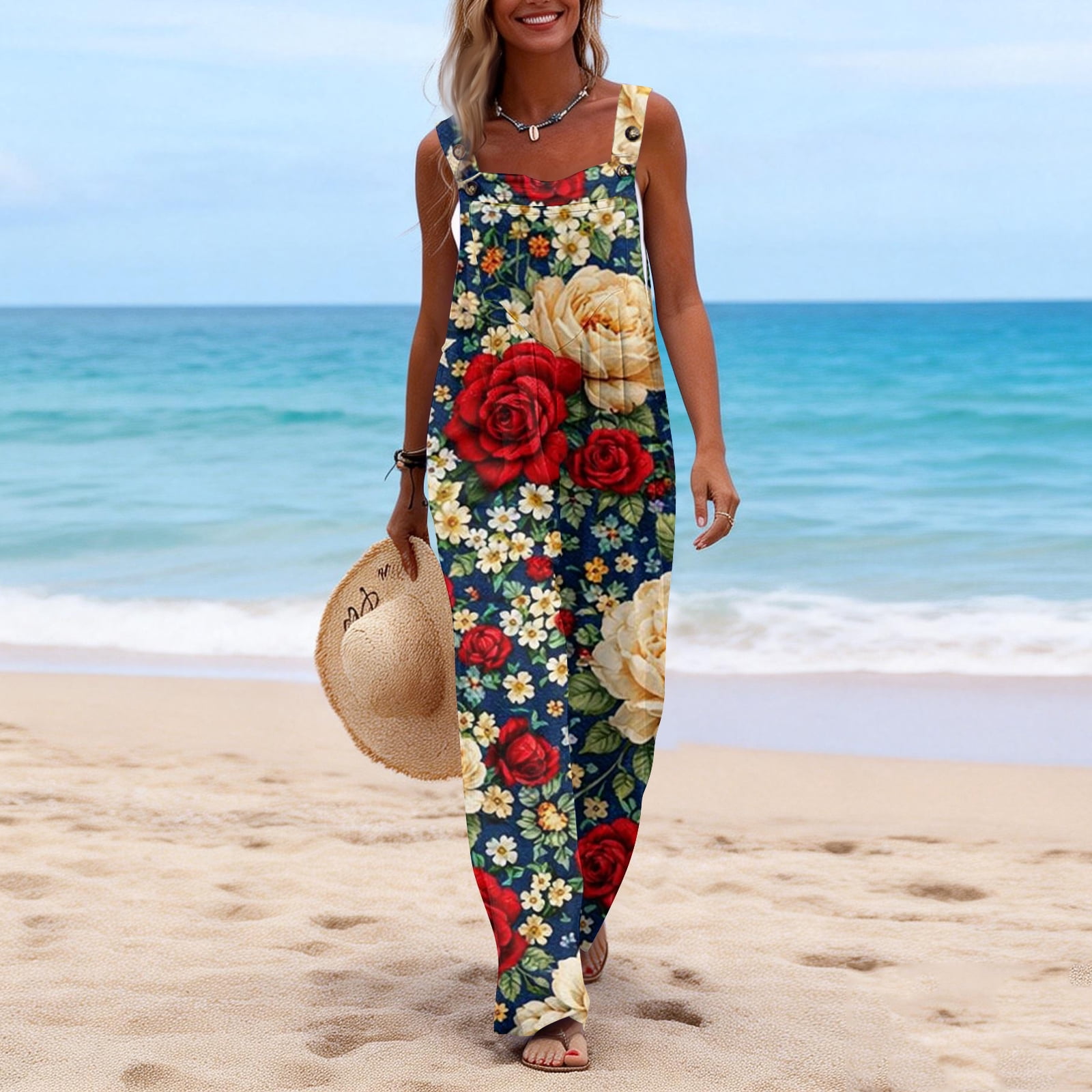 4th Of July Outfits for Women Boho Jumpers Sleeveless Wide Leg Summer ...