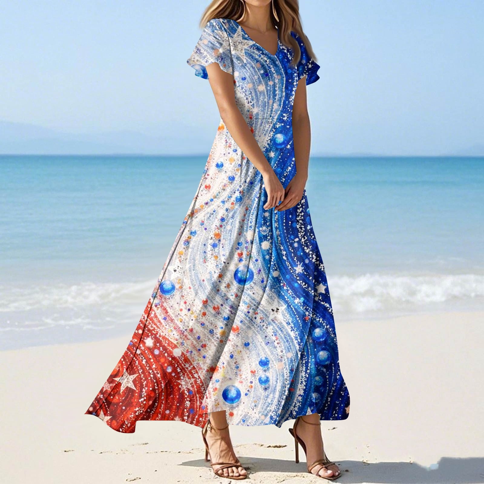 4th Of July Outfits for Women Independence Day Flag Print Dress 2026 ...