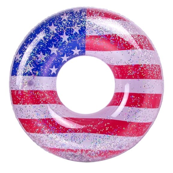 4th Of July Patriotic Inflatable Pool Float Tube For Adult Swimming Beach Lake Water