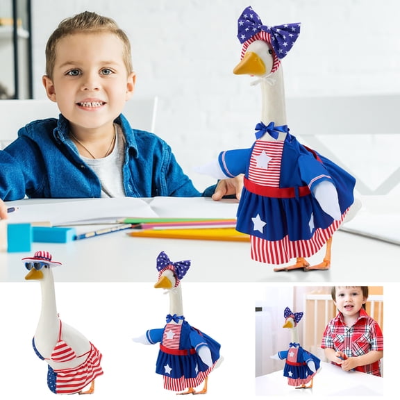 4th Of July Patriotic Porch Goose Outfits For 23 Inch Patriotic Costume For Independence Day Memorial Day Sculpture Clothes For Garden Patio Party
