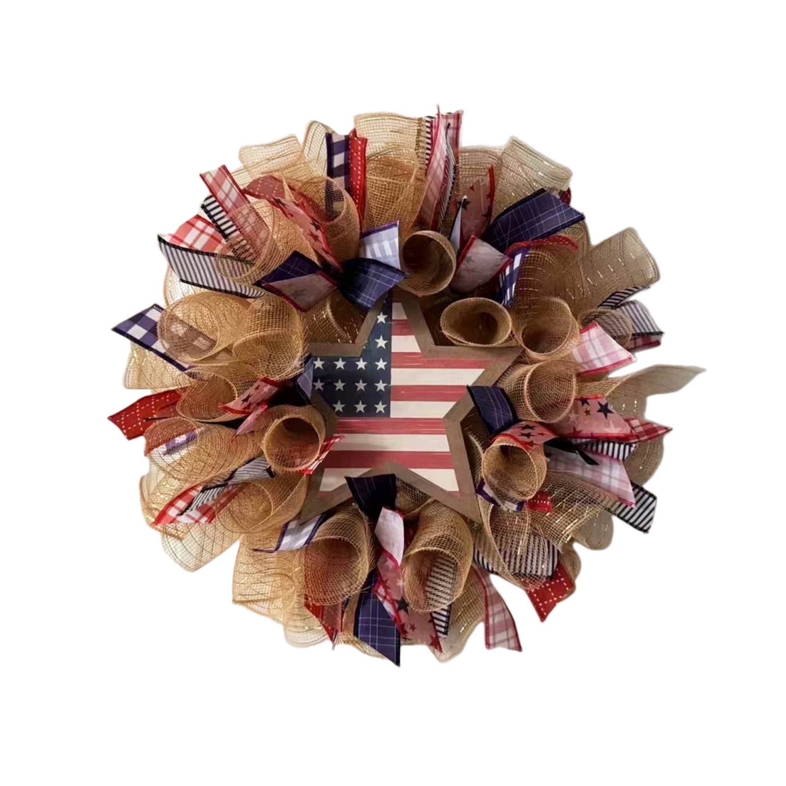 4th Of July Patriotic Wreath Memorial Day Pride Garland For Front Door ...