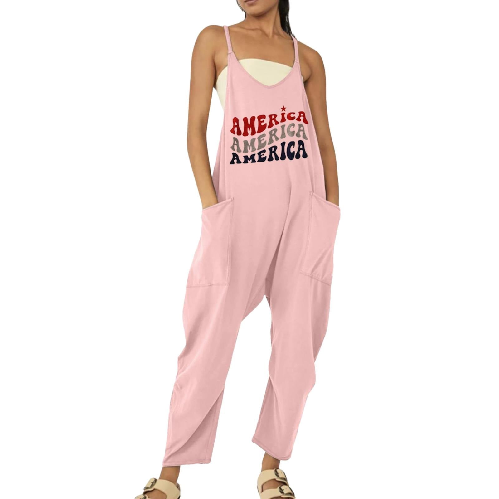 4th of July Plus Size One Piece Rompers,Independence Day Printed ...