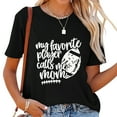 thumbnail image 1 of Football Mom Shirts Gameday T Shirt My Favorite Player Calls Me Mom Letter Printed Graphic Mama Short Sleeve Tee Tops, 1 of 5