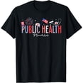 thumbnail image 1 of 4th Of July Public Health Nurse Scrub Tops Patriotic Nurses T-Shirt, 1 of 4