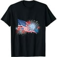 thumbnail image 1 of 4th Of July Red White And Blue Fireworks Show USA Flag T-Shirt, 1 of 5