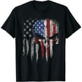 thumbnail image 1 of 4th Of July Shirt For Women Men American Flag Skull Skeleton T-Shirt, 1 of 4