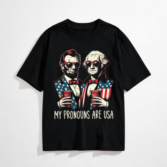 4th Of July Shirts For Women Men Fourth Gift4th of July Lincoln Washington Funny American Men Women T-Shirt