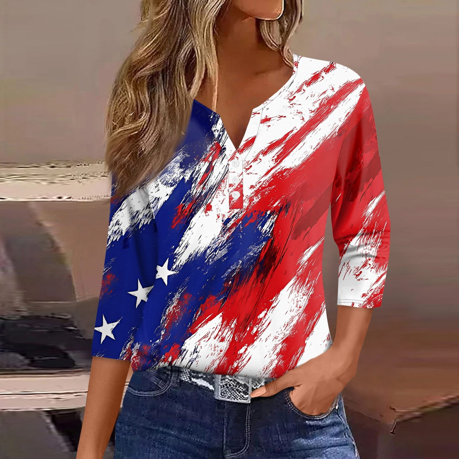 Yimoya Retro 'Party In The USA' 4th Of July Shirt - Women's Patriotic Tee, Soft & Breathable - View #4
