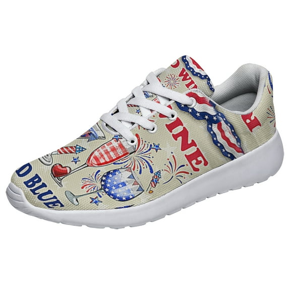 4th Of July Shoes Lightweight Comfortable Running Shoes for Men Women White Size 8.5