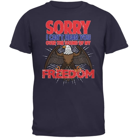 4th Of July Sound Of My Freedom Navy Adult T-Shirt - Medium
