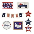 4th Of July Tiered Tray Independence Day Decorations Patriotic Red White Blue Wooden Signs