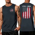 thumbnail image 1 of 4th Of July Tunic Tops for Men Sleeveless Crew Neck Vintage Flag Print Daily Celebration Tank Top Stretchy Summer Casual Tops ,4XL,#01 Navy, 1 of 4